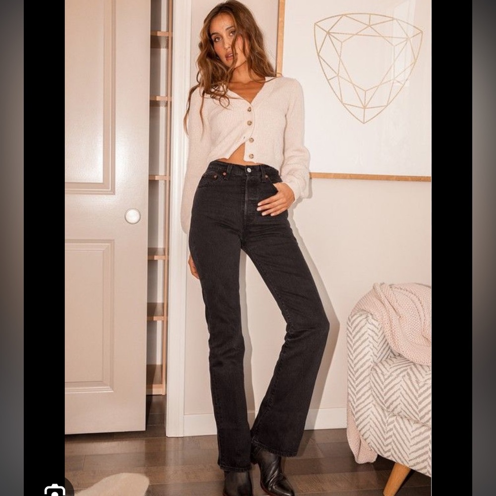 Levi’s Ribcage Bootcut jeans in black - full length